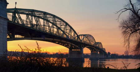 Few bridges on the Danube